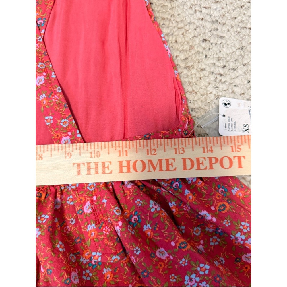 NWT Free People Petunia Mini Overall Dress Pink Poppy Combo Floral Smocked XS - Picture 5 of 15